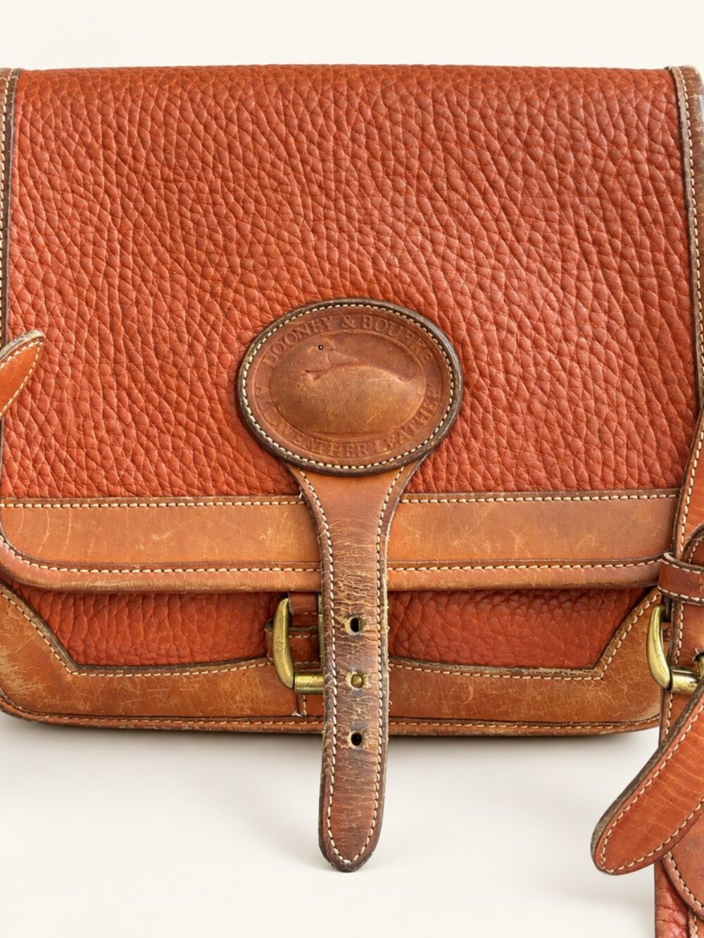 Vintage Dooney & Bourke All Weather Leather Brown Duck Crossbody